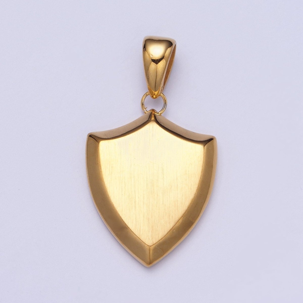 Stainless Steel Shield Engravable Geometric Pendant in Gold and Silver J-432 J-433 - DLUXCA