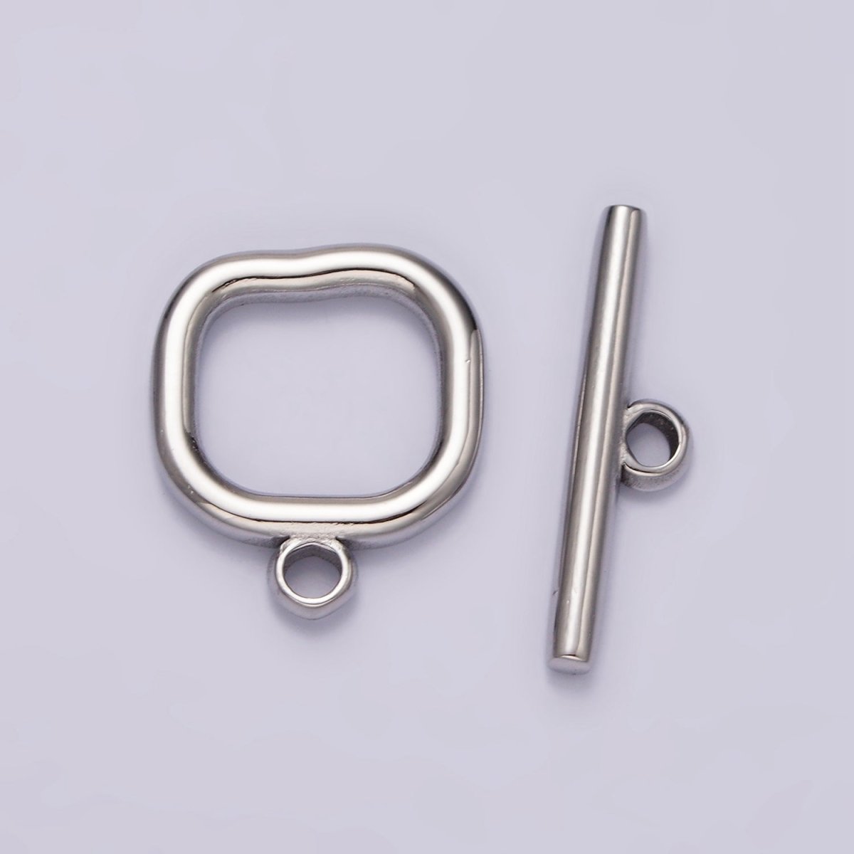 Stainless Steel Square Toggle Clasp Closure Minimalist Jewelry Findings Supply in Gold & Silver | Z589 Z590 - DLUXCA