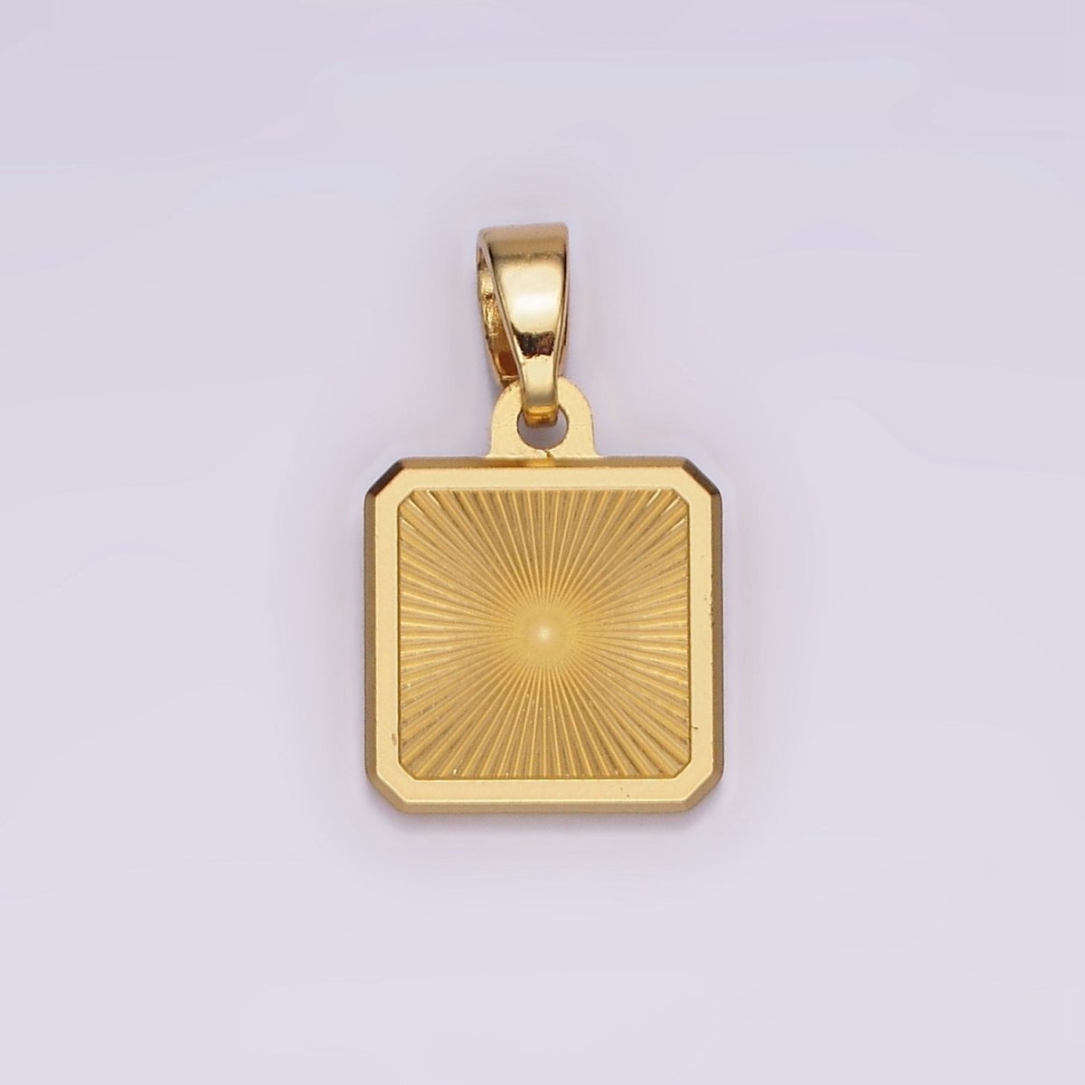 Stainless Steel Sunburst Edged Square Minimalist Pendant in Gold & Silver | P865 - DLUXCA