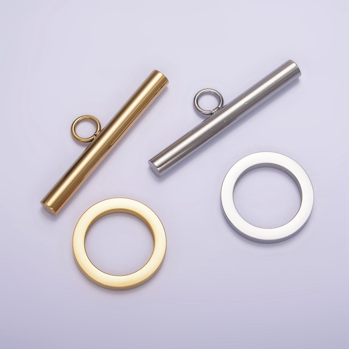 Stainless Steel Toggle Clasps Closure Minimalist Findings Supply in Gold & Silver | Z-484 Z-485 - DLUXCA