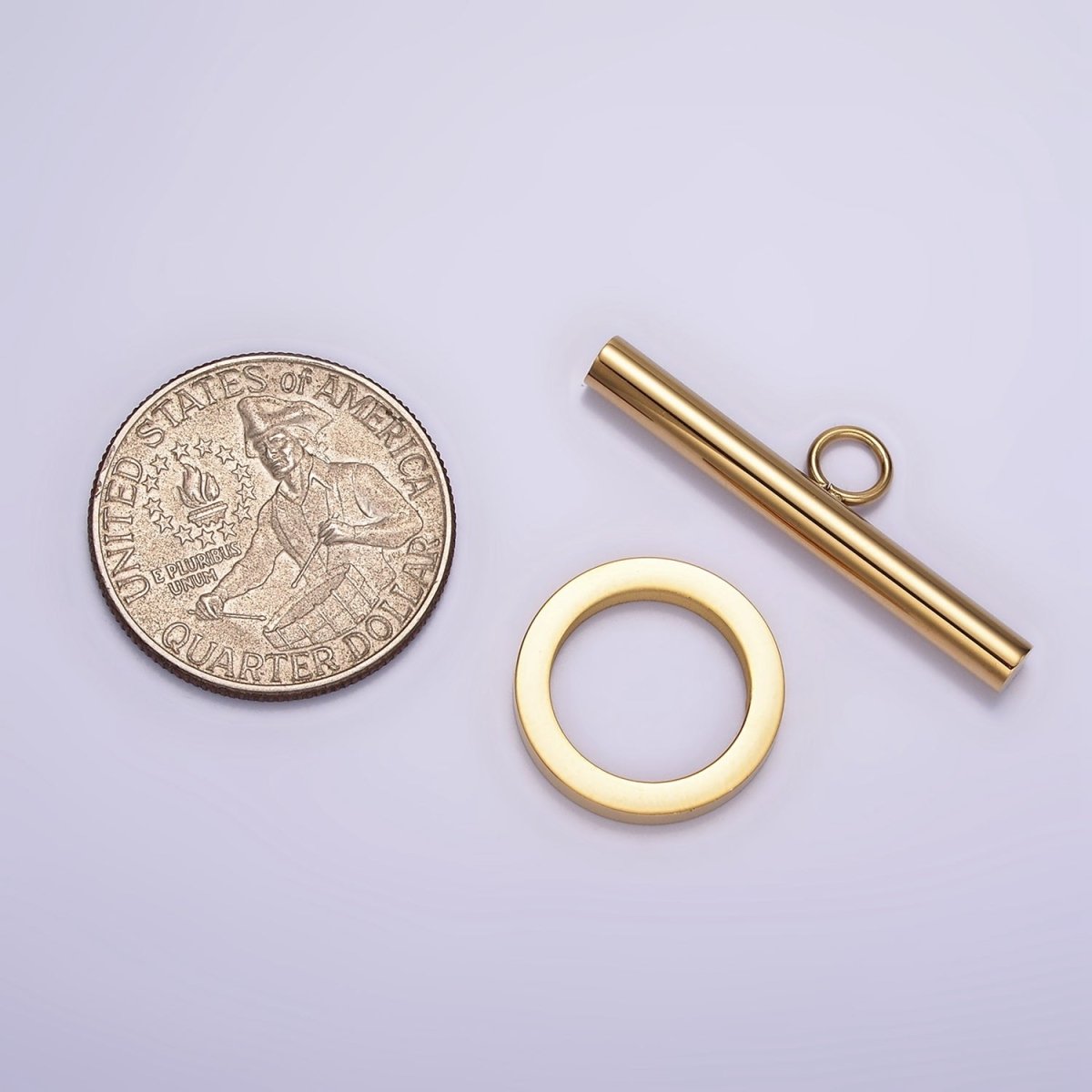 Stainless Steel Toggle Clasps Closure Minimalist Findings Supply in Gold & Silver | Z-484 Z-485 - DLUXCA