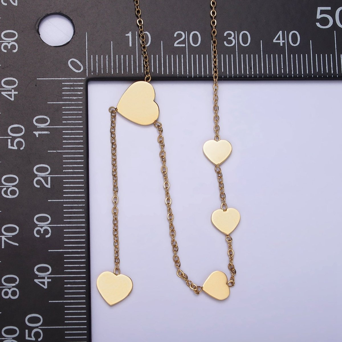 Stainless Steel Triple Heart Lariat Drop 17 Inch Cable Chain Necklace | WA-2079 Clearance Pricing - DLUXCA