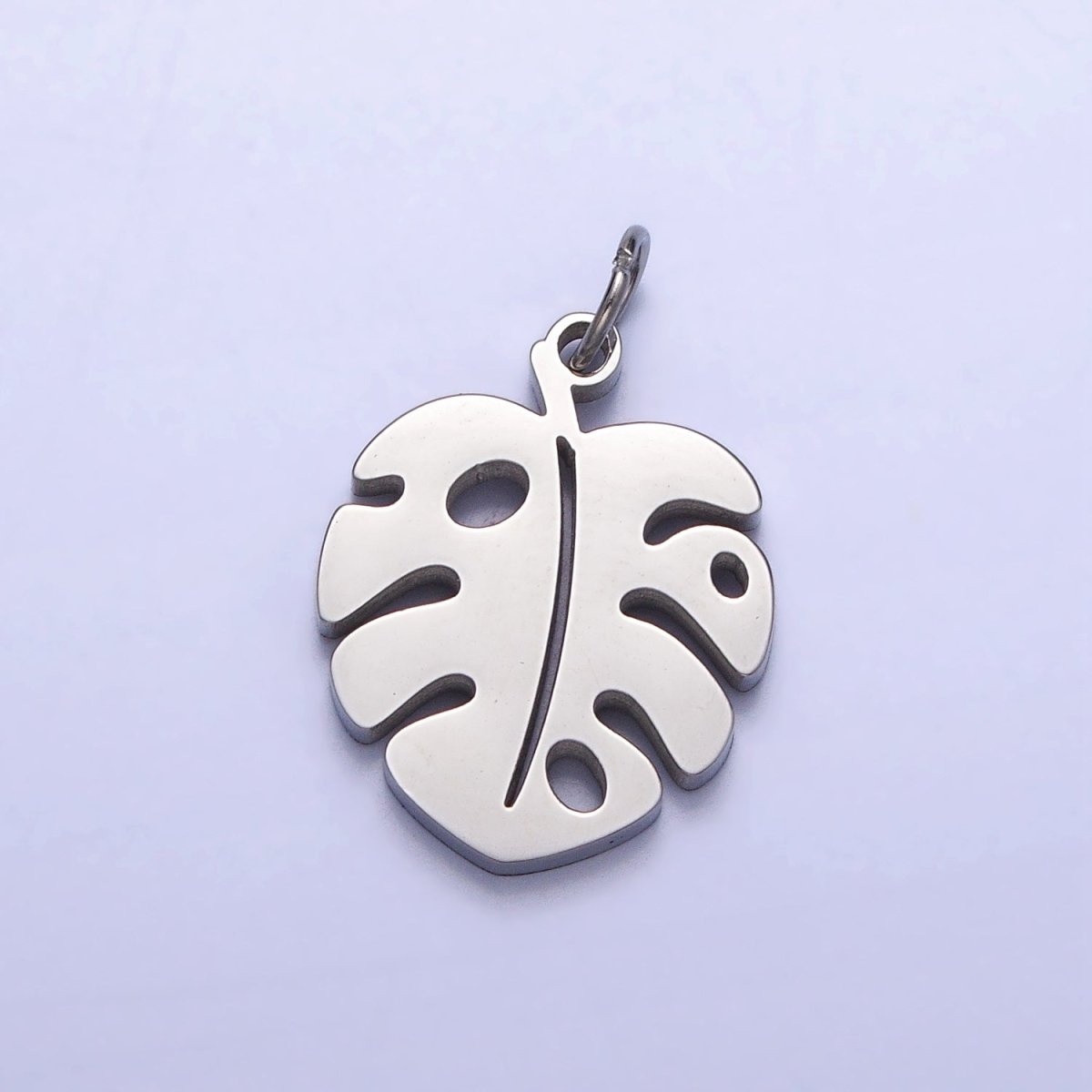 Stainless Steel Tropical Monstera Palm Leaf Nature Charm in Gold & Silver | P-1218 P-1219 - DLUXCA