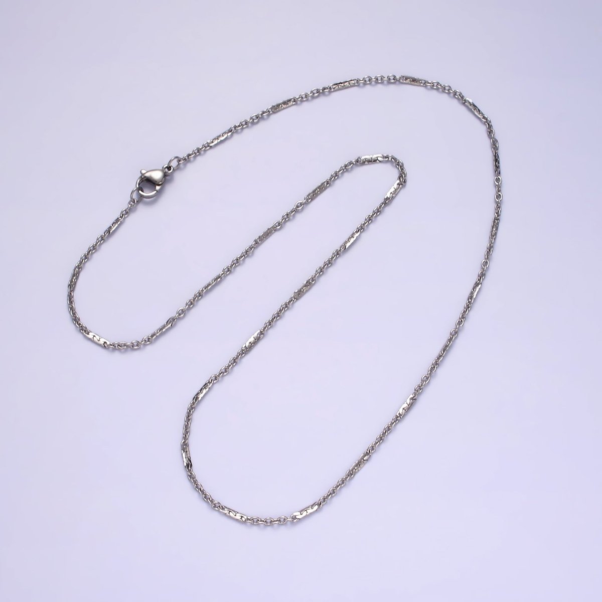 Stainless Steel Tube Chain Necklace Dainty 0.8mm Cable Chain Jewelry Making 19.69 inch Women Necklace | WA-2114 Clearance Pricing - DLUXCA