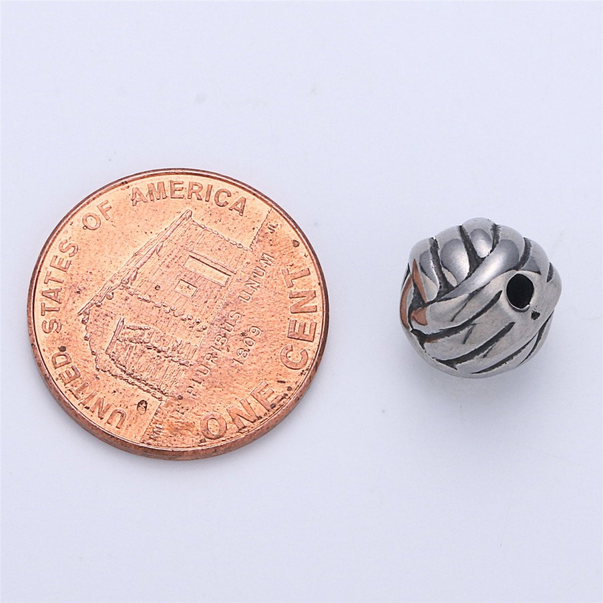 Stainless Steel Volleyball Training Charm Spacer Bead, for DIY Jewelry Making European Charms Beaded Bracelet, Bead Size 10x10mm B-429 - DLUXCA