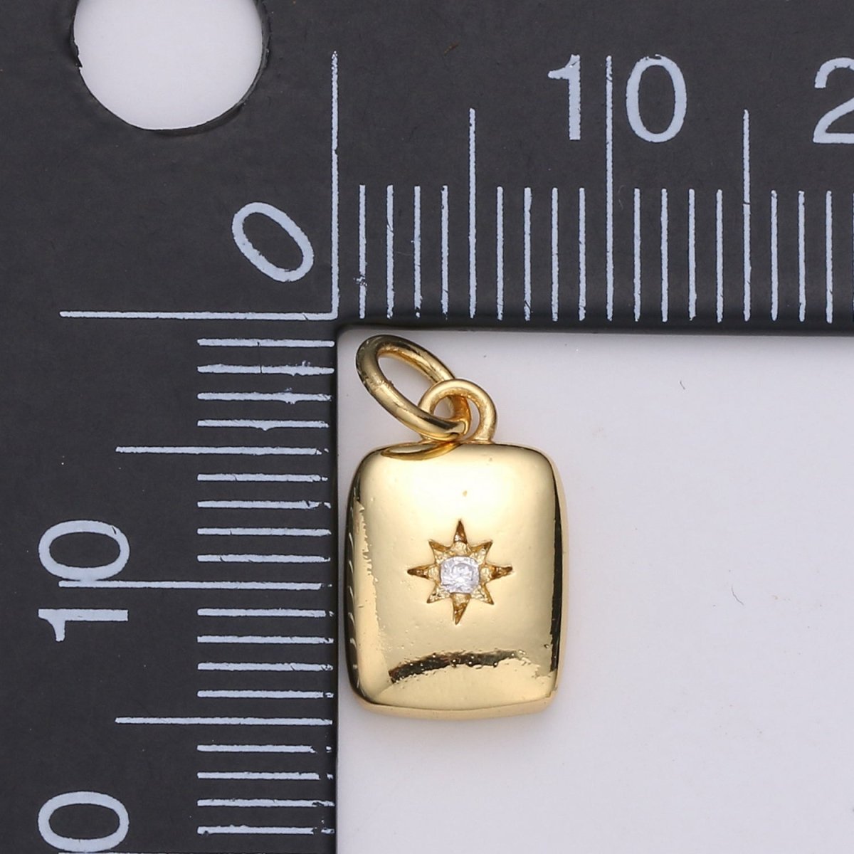 Star Rectangle Gold Filled Charm - D582- D-583 - DLUXCA