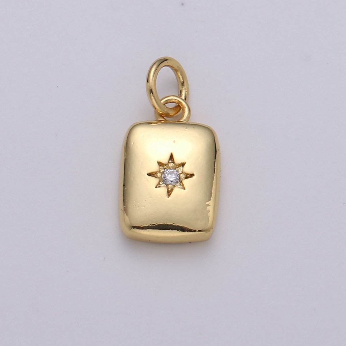 Star Rectangle Gold Filled Charm - D582- D-583 - DLUXCA