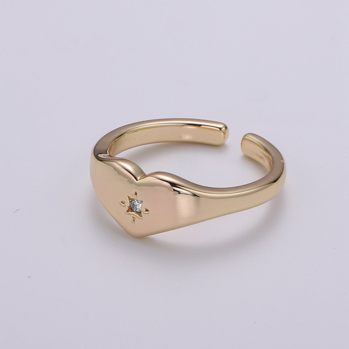 Star Signet Gold Ring For Women Polaris Celestial Ring Dainty Ring Statement Ring 18k Gold Ring for Everyday Wear Jewelry - DLUXCA