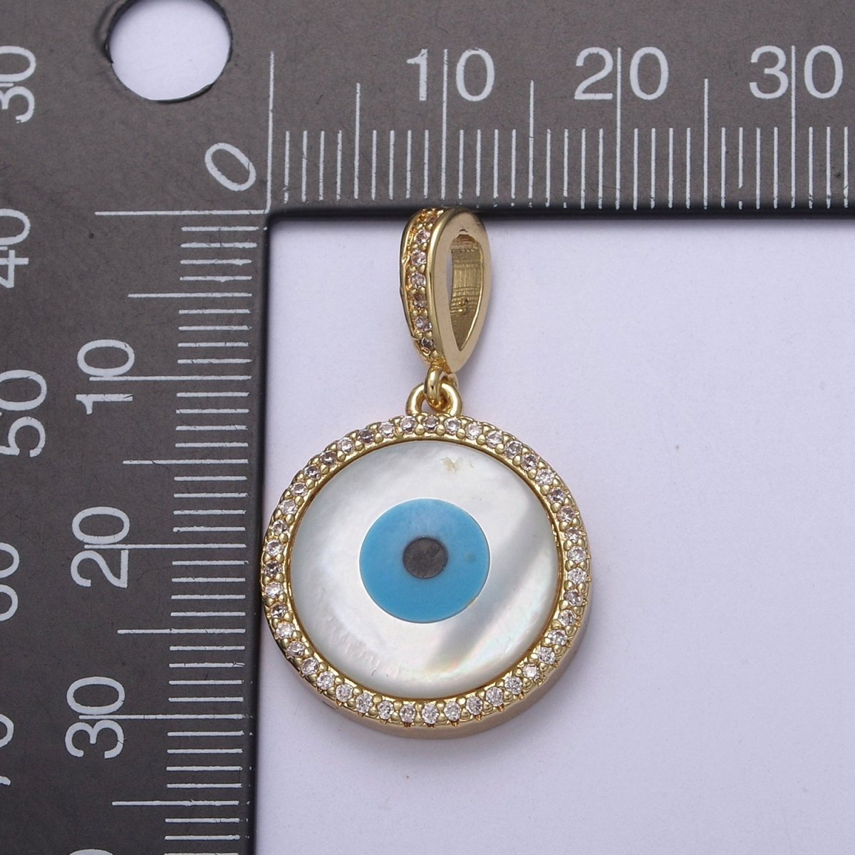 Statement Evil Eye Charm Boho Gold Filled Eye Charms, Evil Eye Medallion Pendant Necklace Good Lucky Amulet Protection Jewelry Supply H-570 - DLUXCA