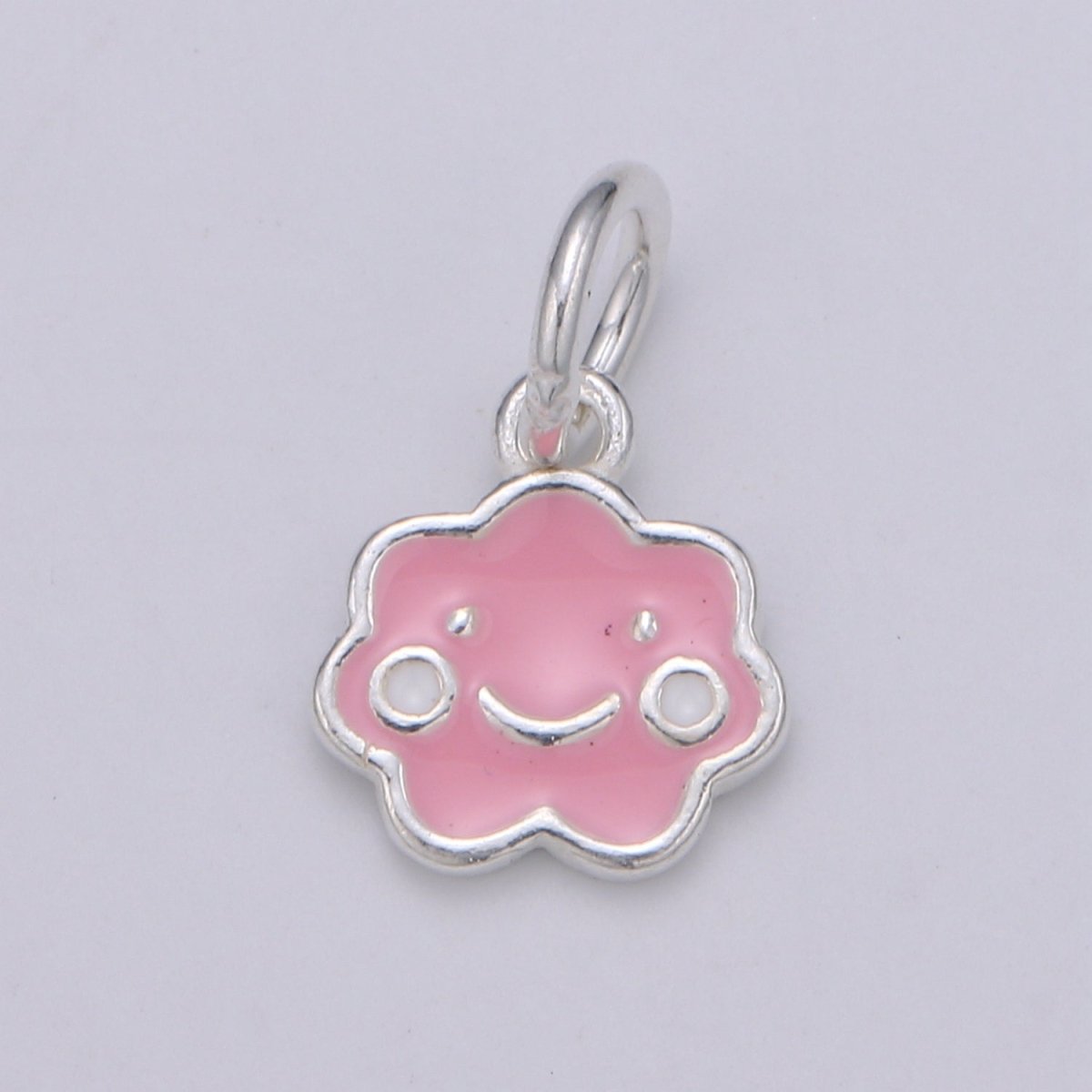 Sterling Silver Cloud Charm, 925 Sterling Silver Kawaii Charms, 14.5x9mm Cute CLOUD charm for Bracelet Necklace Earring, SL-033 SL-034 - DLUXCA