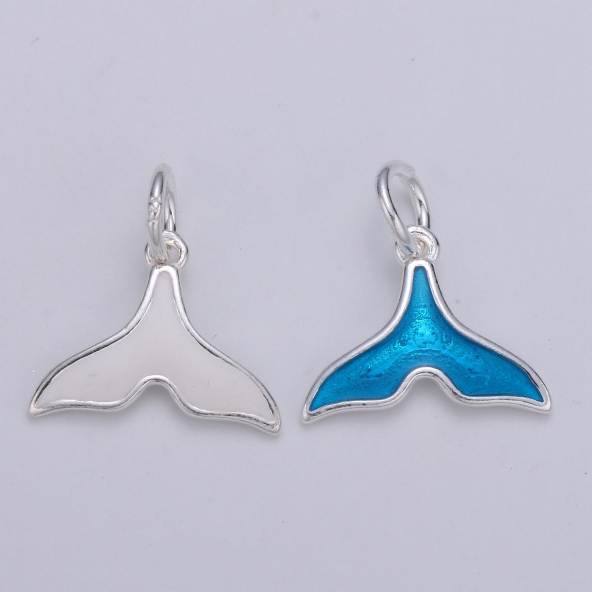 Sterling Silver Dolphin Fish Whale Tail Charm For Summer Ocean Jewelry Bracelet Necklace | SL-016 SL-017 - DLUXCA