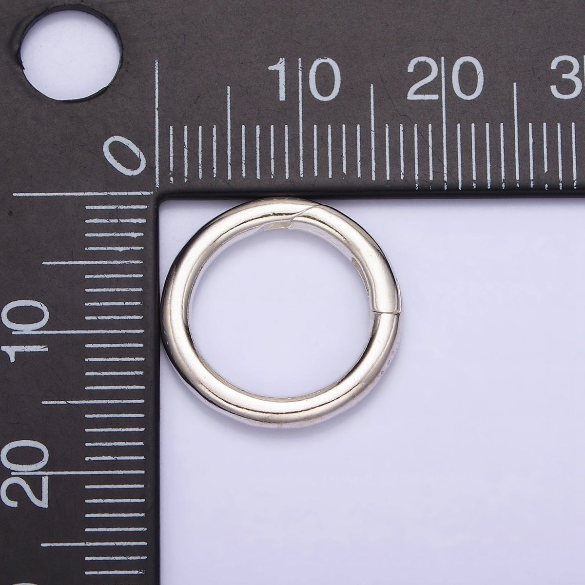 Sterling Silver S925 16.5mm Round Push Spring Gate Ring Closure Jewelry Making Supply | SL-292 - DLUXCA