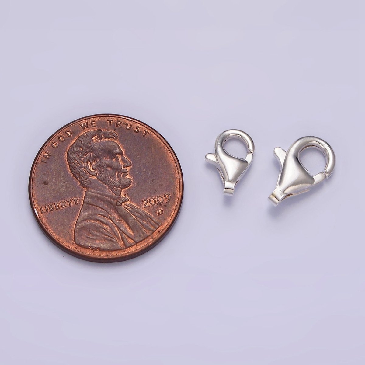Sterling Silver S925 9mm, 11mm Lobster Clasps Claw Closure Jewelry
