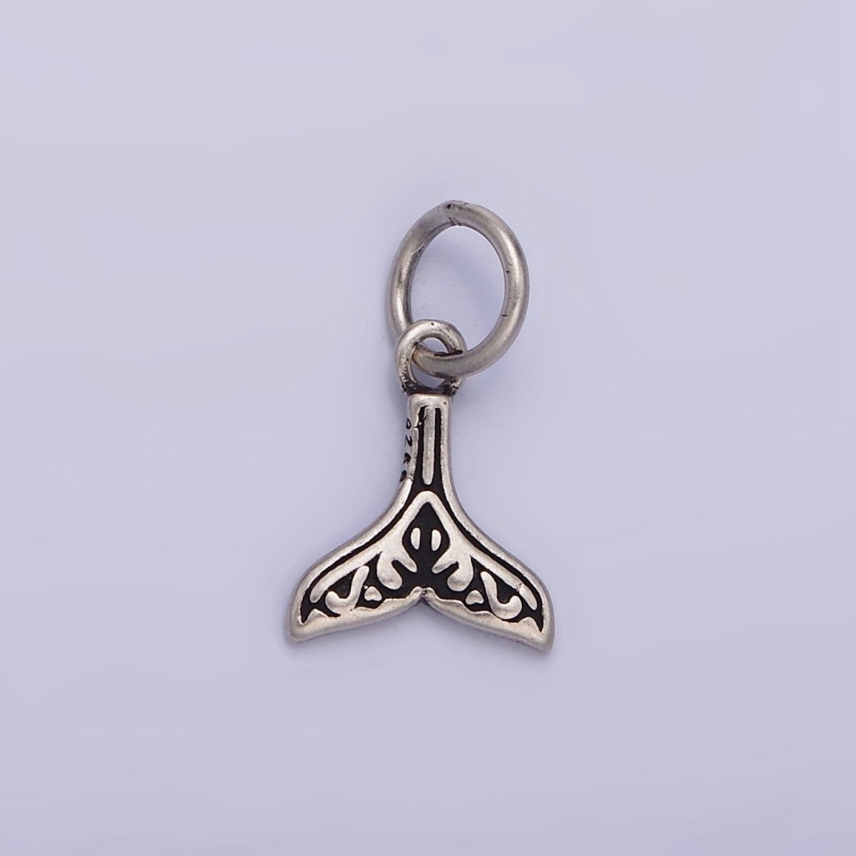 Sterling Silver S925 Artisan Whale Dolphin Tail Add-On Charm | SL-345 - DLUXCA