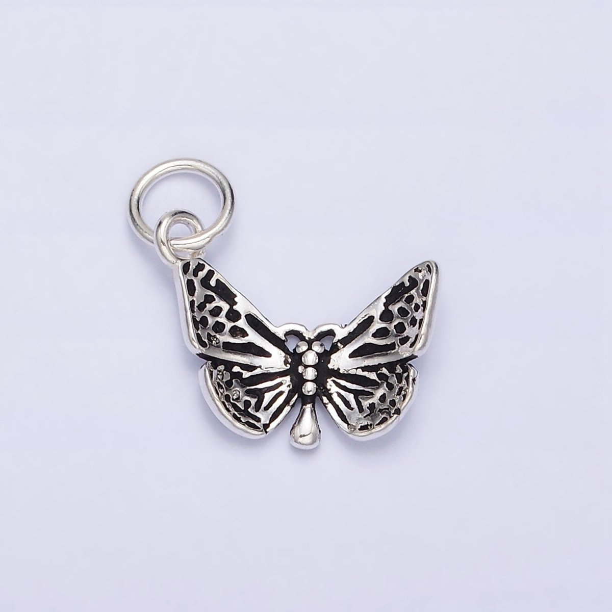 Sterling Silver S925 Dotted Butterfly Mariposa Wings Insect Charm | SL-273 - DLUXCA