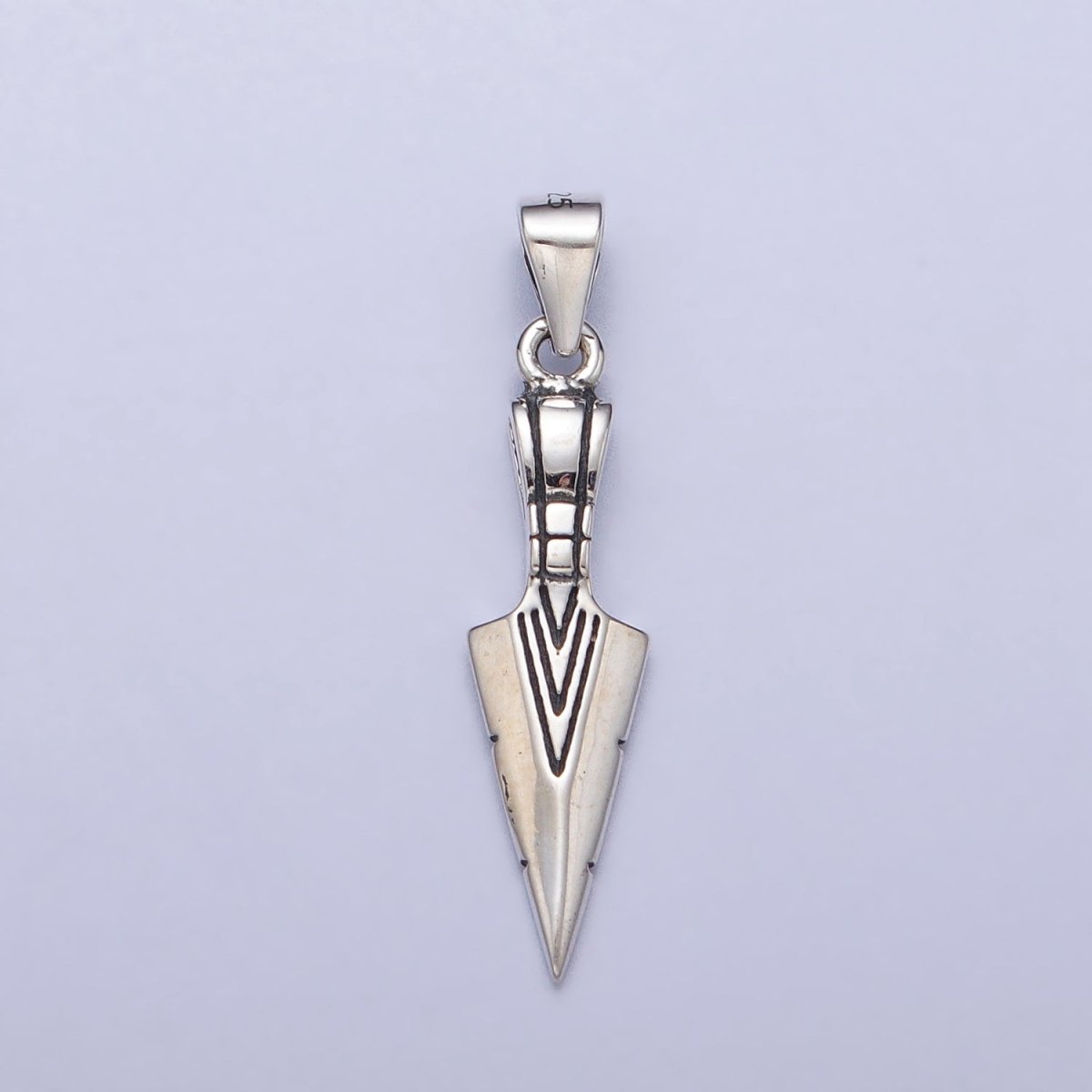 Sterling Silver S925 Line-Engraved Dagger Knife Pendant | SL-399 - DLUXCA