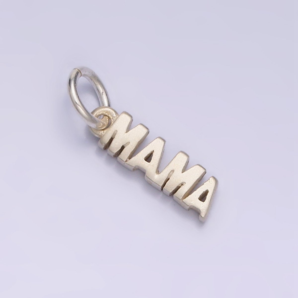 Sterling Silver S925 Mini "MAMA" Script Mother's Day Tag Add-On Charm E149 - DLUXCA