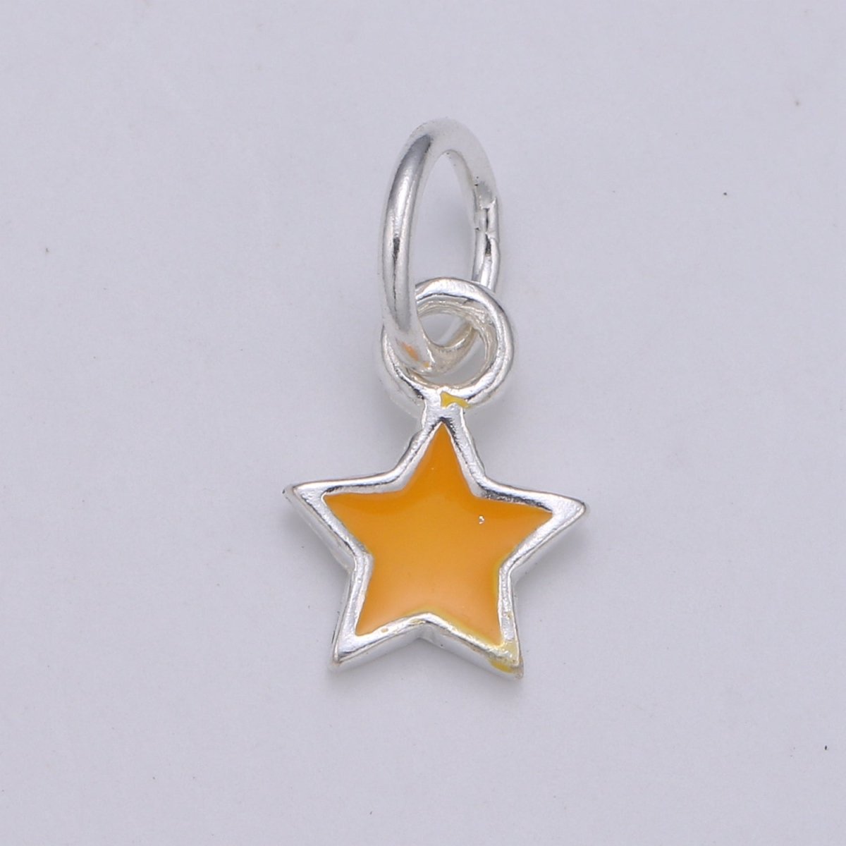 Sterling Silver Star charm 925 Silver Tiny Star Charm Silver Enamel Charm Pendant, Mini shooting star charm necklace bracelet earring supply SL-039 - DLUXCA