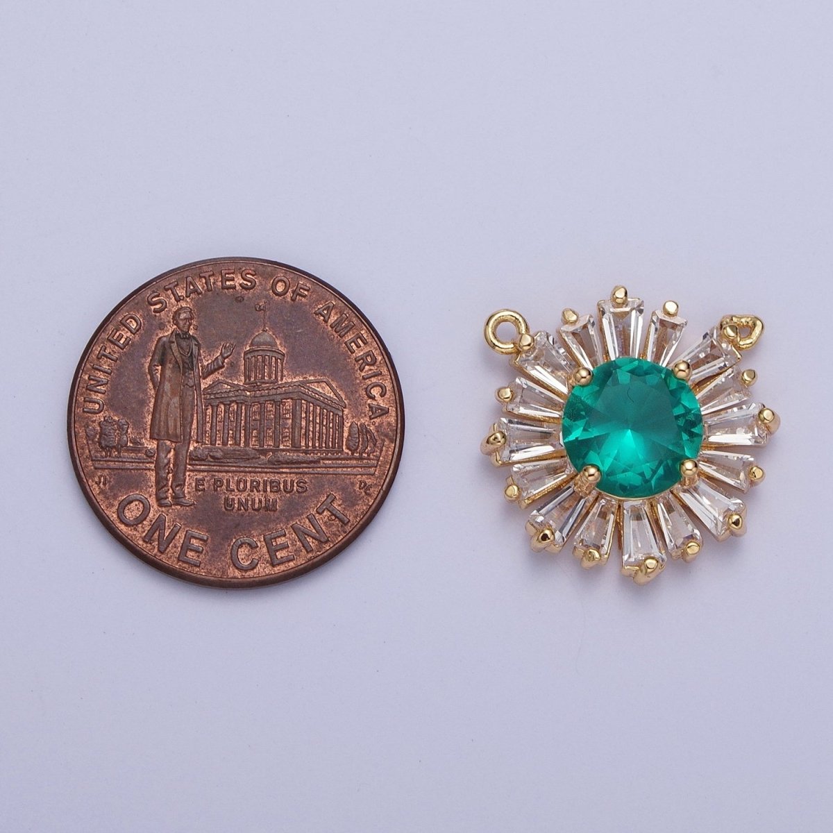 Sunburst Cubic Zirconia Round Baguette Stones Link Connector For DIY Jewelry Making G-534~G-538 - DLUXCA