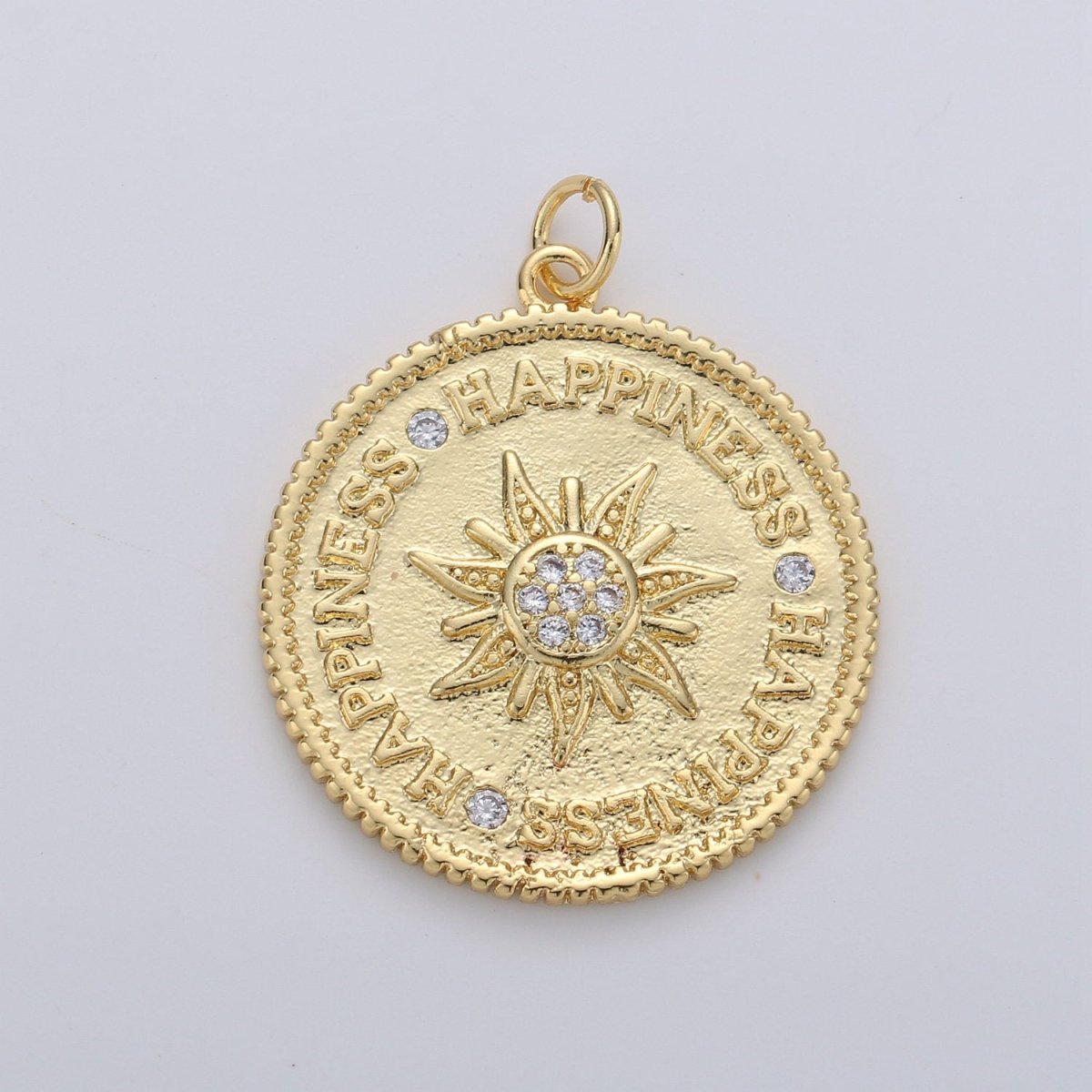 Sunburst pendant, Gold sun medallion, celestial sunburst charm, celestial sun pendant dangle for Jewelry Making Supply D-120 - DLUXCA