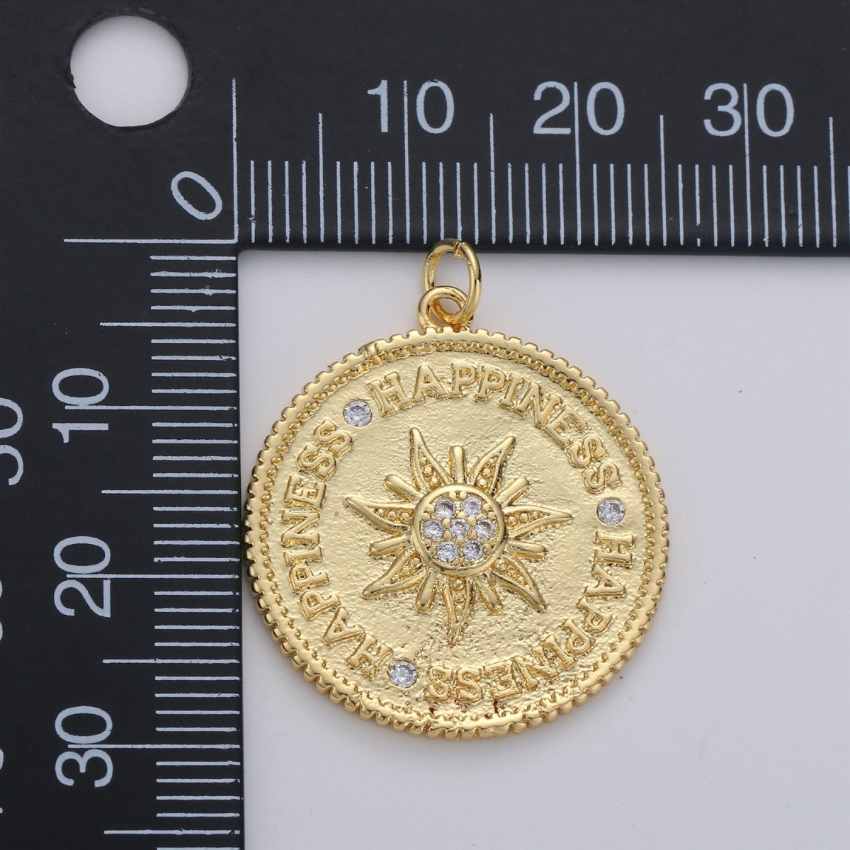 Sunburst pendant, Gold sun medallion, celestial sunburst charm, celestial sun pendant dangle for Jewelry Making Supply D-120 - DLUXCA