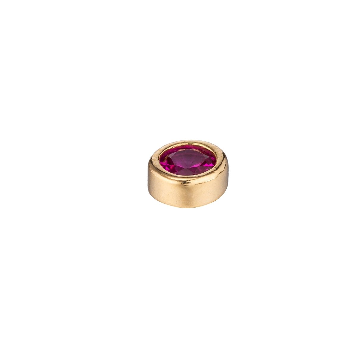 Super Tiny Golden Ring with Purple Crystal Charm CZ Mini Geometric Gold Filled Charm Pendant C-391 - DLUXCA