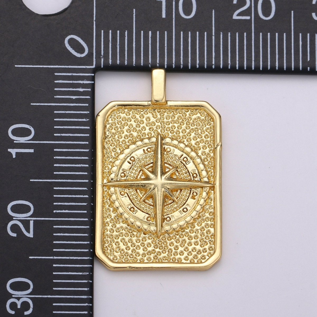 Tag Charm 14k Gold Filled coin pendant, Medallion charms,Compass charms, Vintage Military Tag Charm for Necklace Bracelet Earring I-675 - DLUXCA