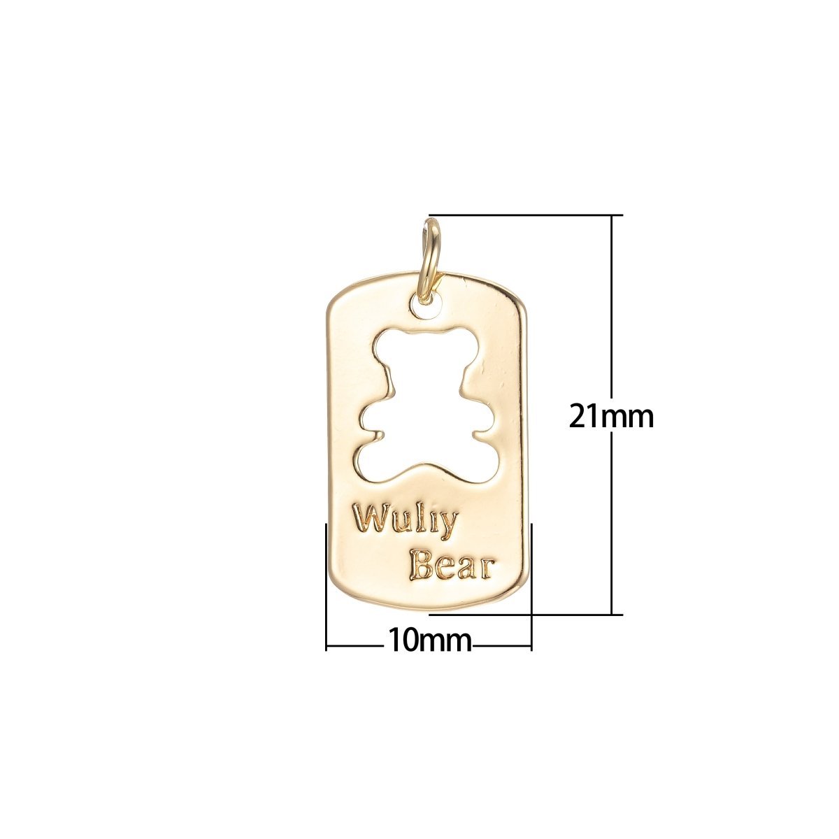Tag Gold Bear Charm Teddy Bear Charm Necklace Pendant / Bracelet / Earrings / Kids Crafts Jewelry Supply E-865 - DLUXCA