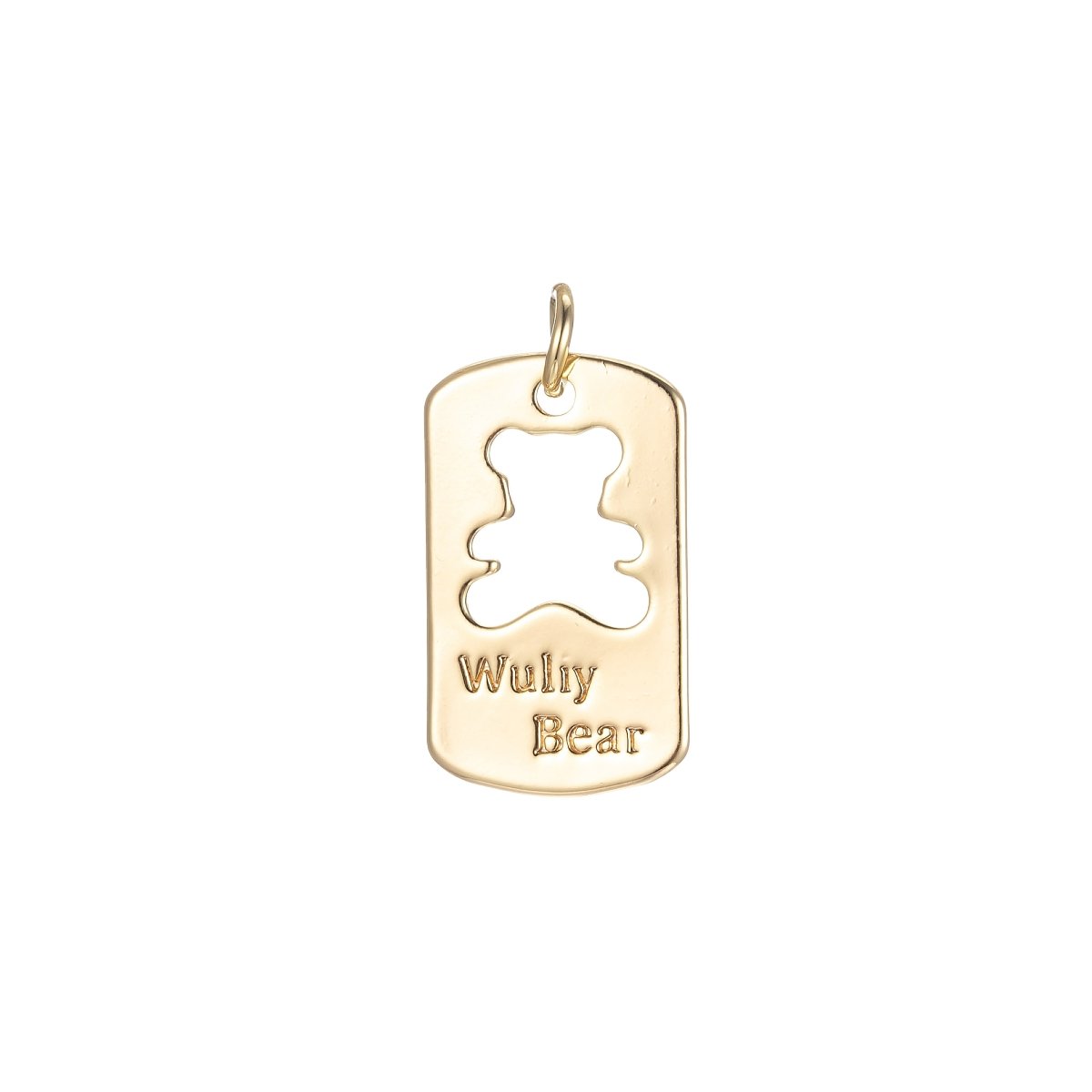 Tag Gold Bear Charm Teddy Bear Charm Necklace Pendant / Bracelet / Earrings / Kids Crafts Jewelry Supply E-865 - DLUXCA
