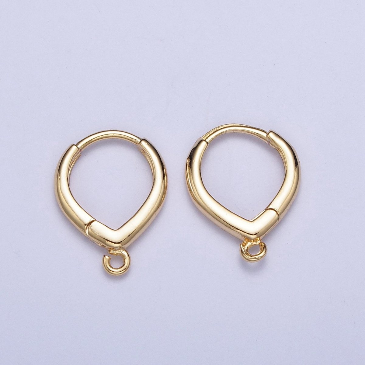 Teardrop Huggie Hoops Earrings with Open Link Loop Jewelry Supply Gold / Silver L-814 Z-158 - DLUXCA