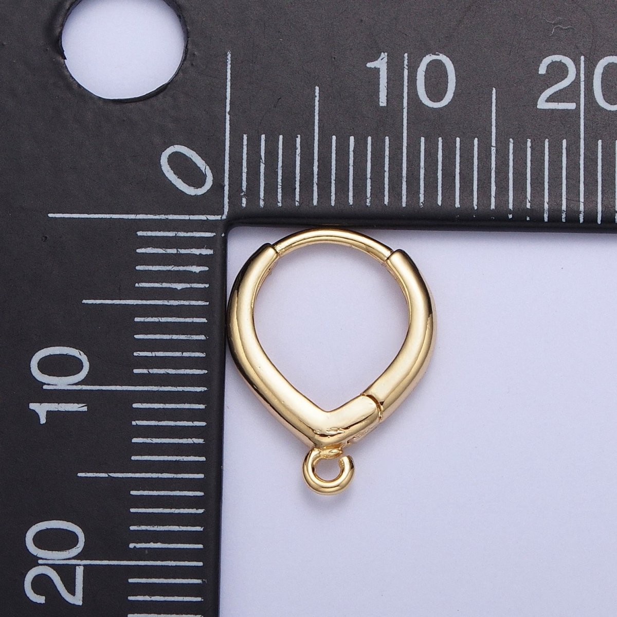Teardrop Huggie Hoops Earrings with Open Link Loop Jewelry Supply Gold / Silver L-814 Z-158 - DLUXCA