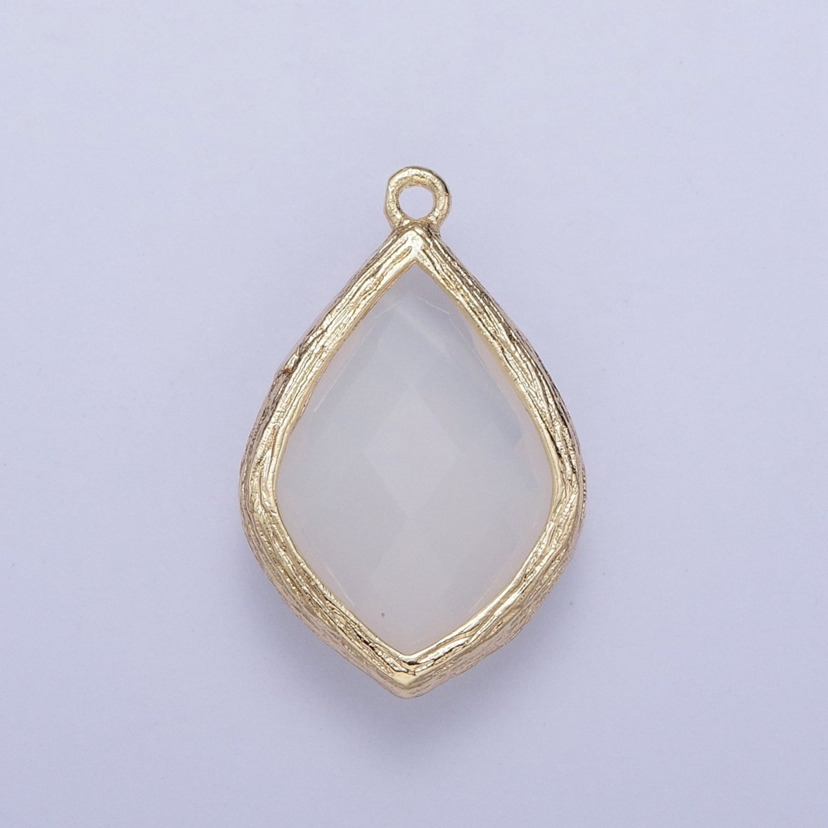 Teardrop Milky White & Peach Cubic Zirconia Gold Charm For Jewelry Necklace Bracelet Component AG-005 AG-006 - DLUXCA