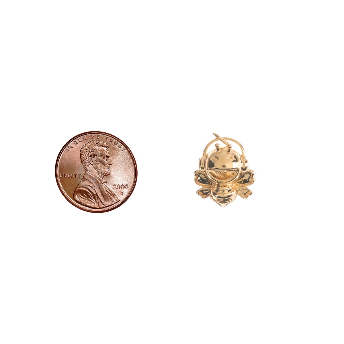 Teeny Tiny 18k Gold filled Bee Charm, Dainty Queen Bee Charm, Dainty Delicate Bee Pendant Jewelry, CL-C-222 - DLUXCA