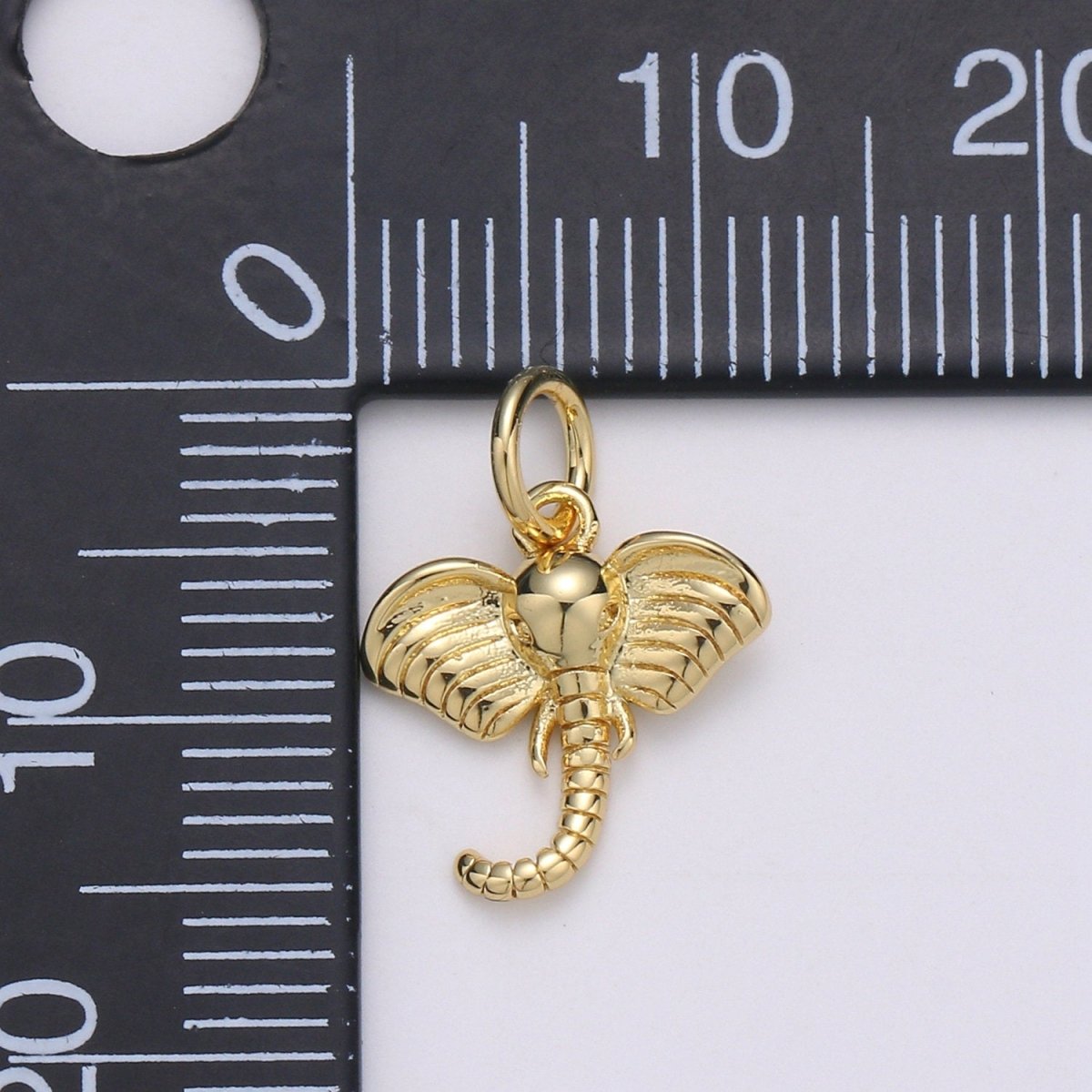 Teeny Tiny Elephant Charm Dainty Elephant Pendant 14kt Gold Filled Charm Animal Necklace // Gift for Her Birthday Baby Shower Gift Jewelry C-515 - DLUXCA