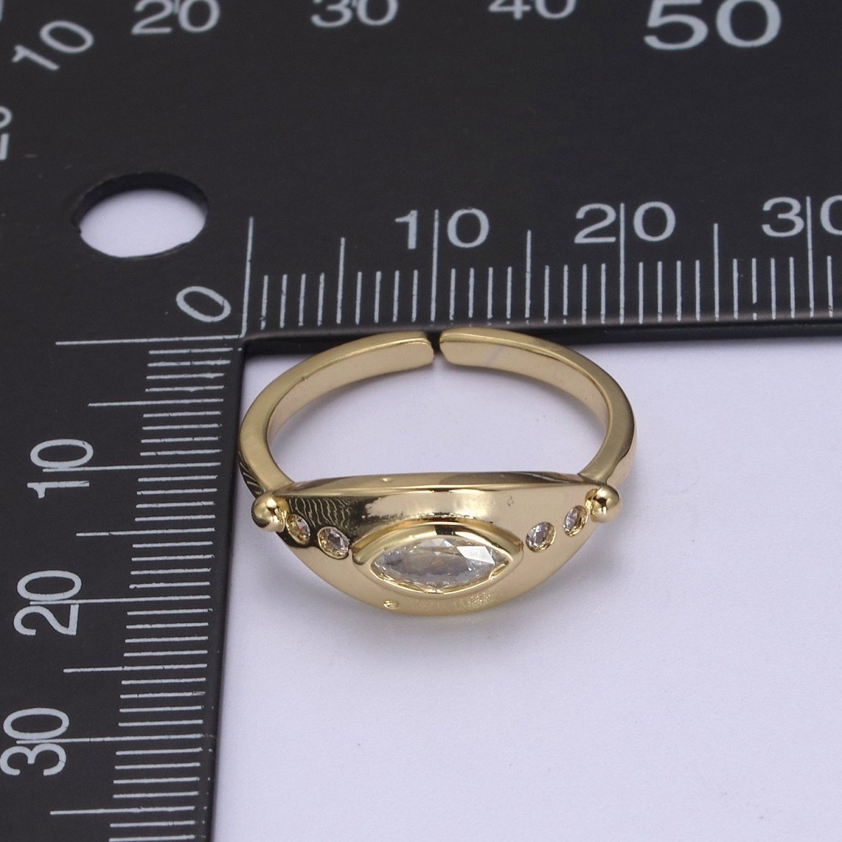 The Eye Ring in 14k Gold Filled Open Adjustable Jewelry U-378 - DLUXCA