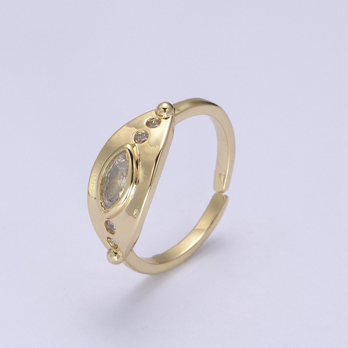 The Eye Ring in 14k Gold Filled Open Adjustable Jewelry U-378 - DLUXCA