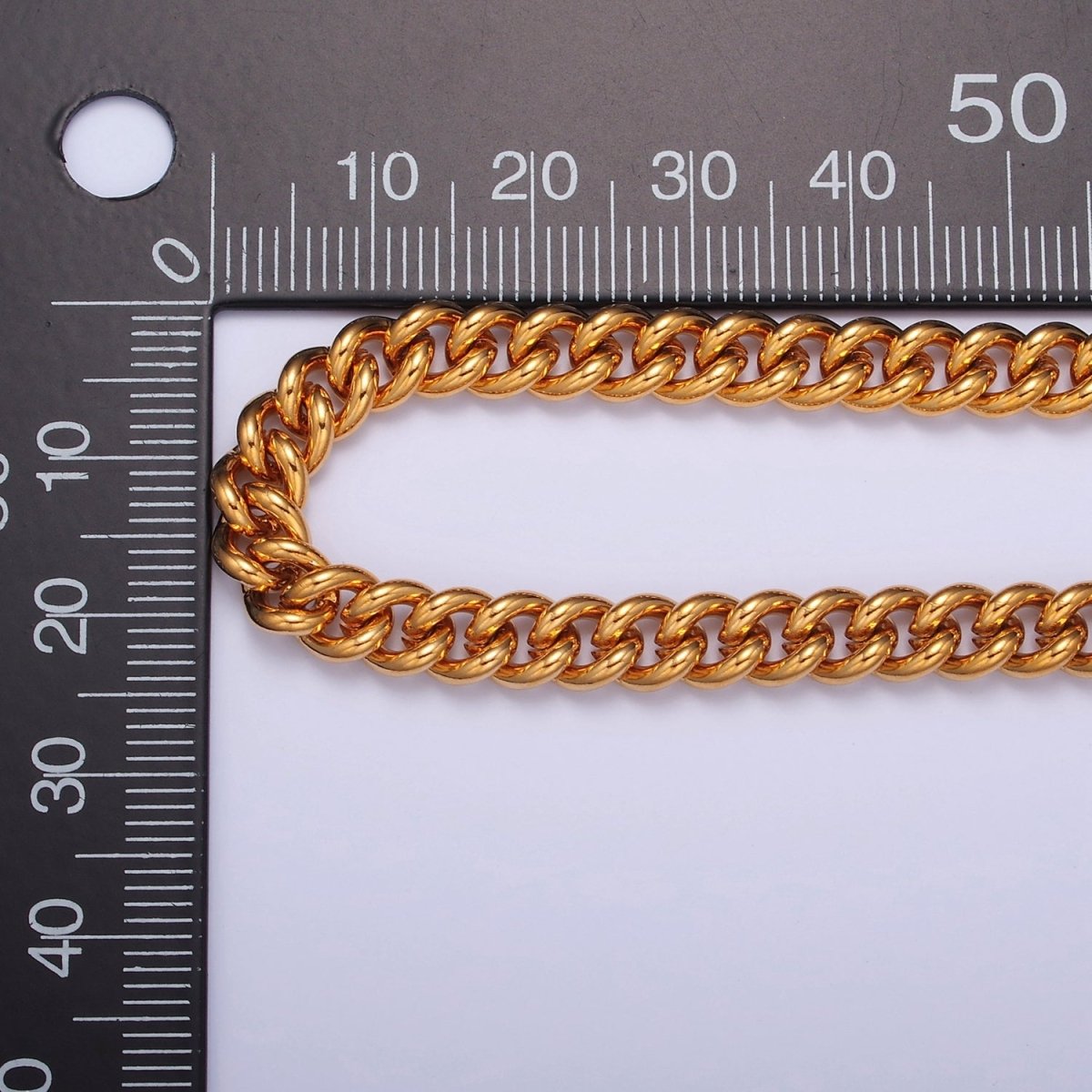 Thick Curb Link Unfinished Chain, 6mm 24k Gold Filled Chain 19.5 inch long | WA-1394 Clearance Pricing - DLUXCA