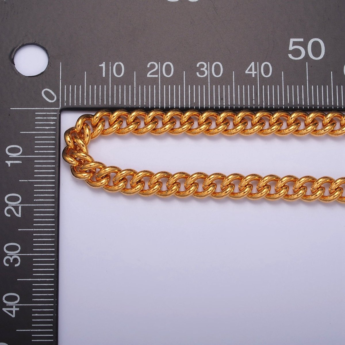 Thick Curb Link Unfinished Chain, 6mm 24k Gold Filled Chain 19.5 inch long | WA-1397 Clearance Pricing - DLUXCA