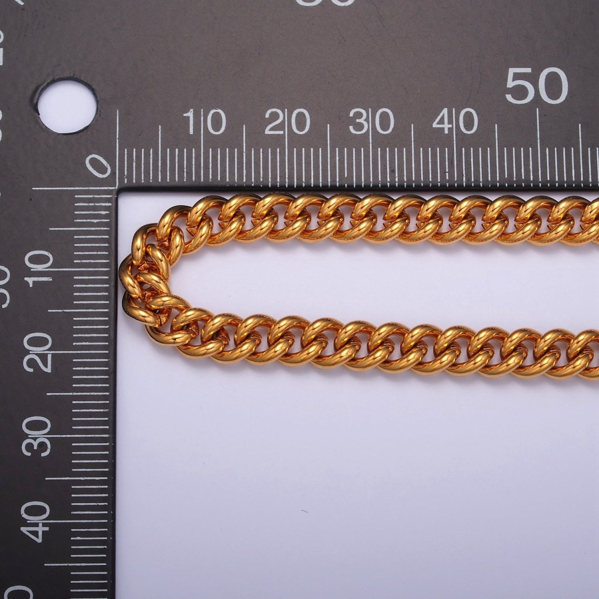 Thick Curb Link Unfinished Chain, 6mm 24k Gold Filled Chain 19.5 inch long | WA-1398 Clearance Pricing - DLUXCA