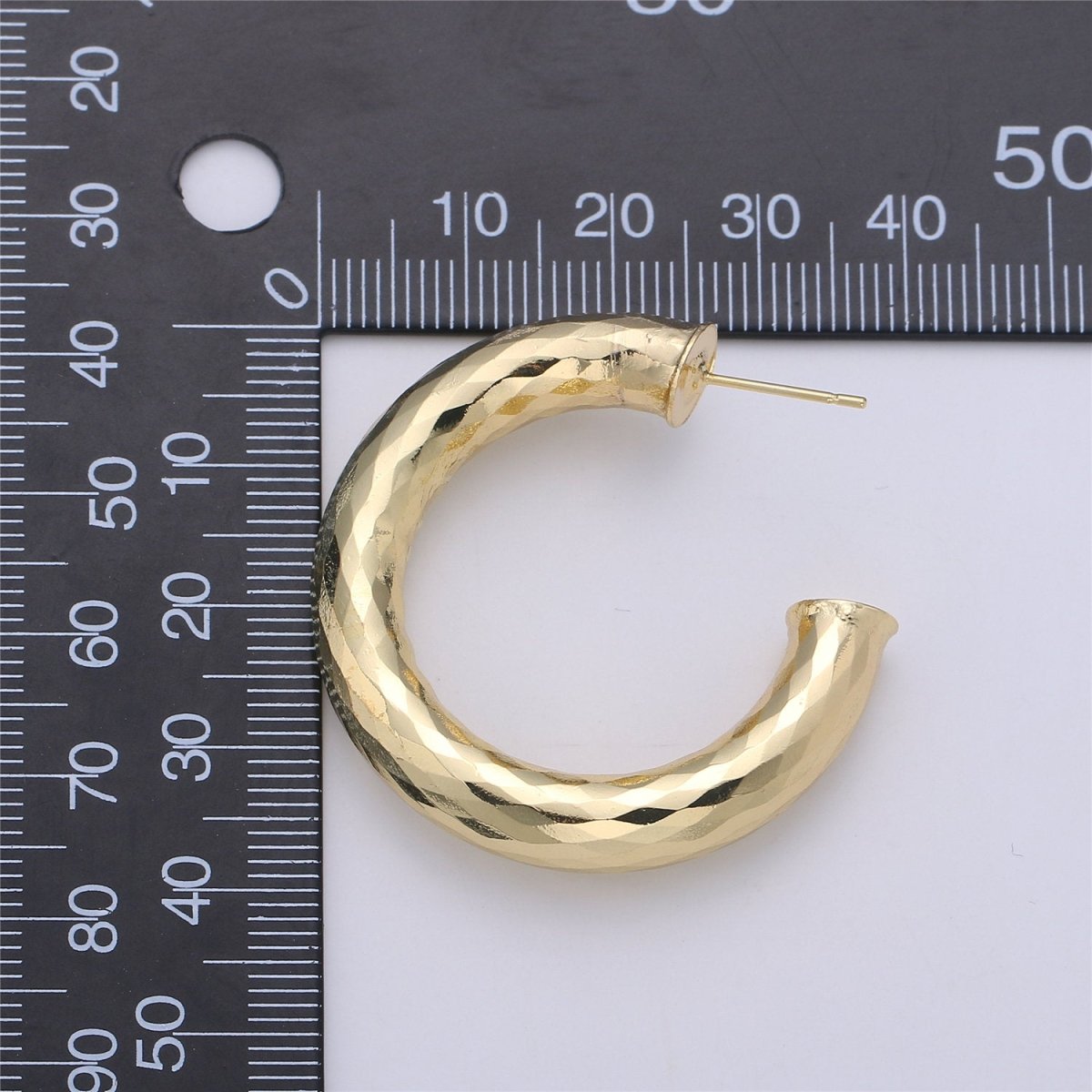 Thick Gold Hoop Earring, Chunky Gold Hoop, Medium Gold Hoop Earring, Open Hoop Earring, Tube Hoop Earring Lead, Nickel Free Q-004 Q-006 Q-008 - DLUXCA