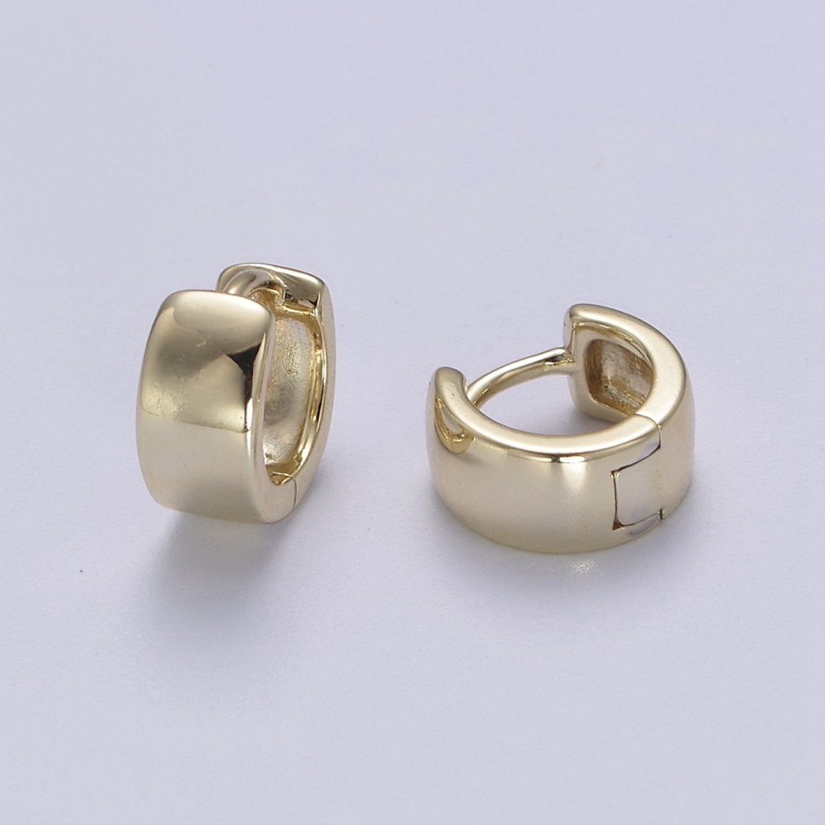 Thick Gold Huggie 10mm Earring 14k Gold Filled Classic Earring Jewelry V-142 - DLUXCA