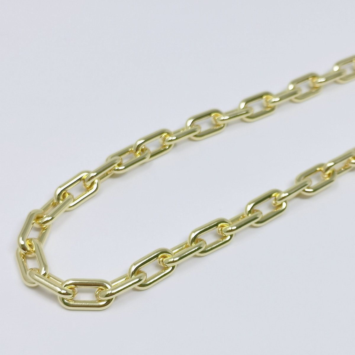 Thick PAPER CLIP Link Elongated, 24K Gold Filled Chain By Yard, Roll Chain For DIY Jewelry Craft Making | ROLL-362 Clearance Pricing - DLUXCA