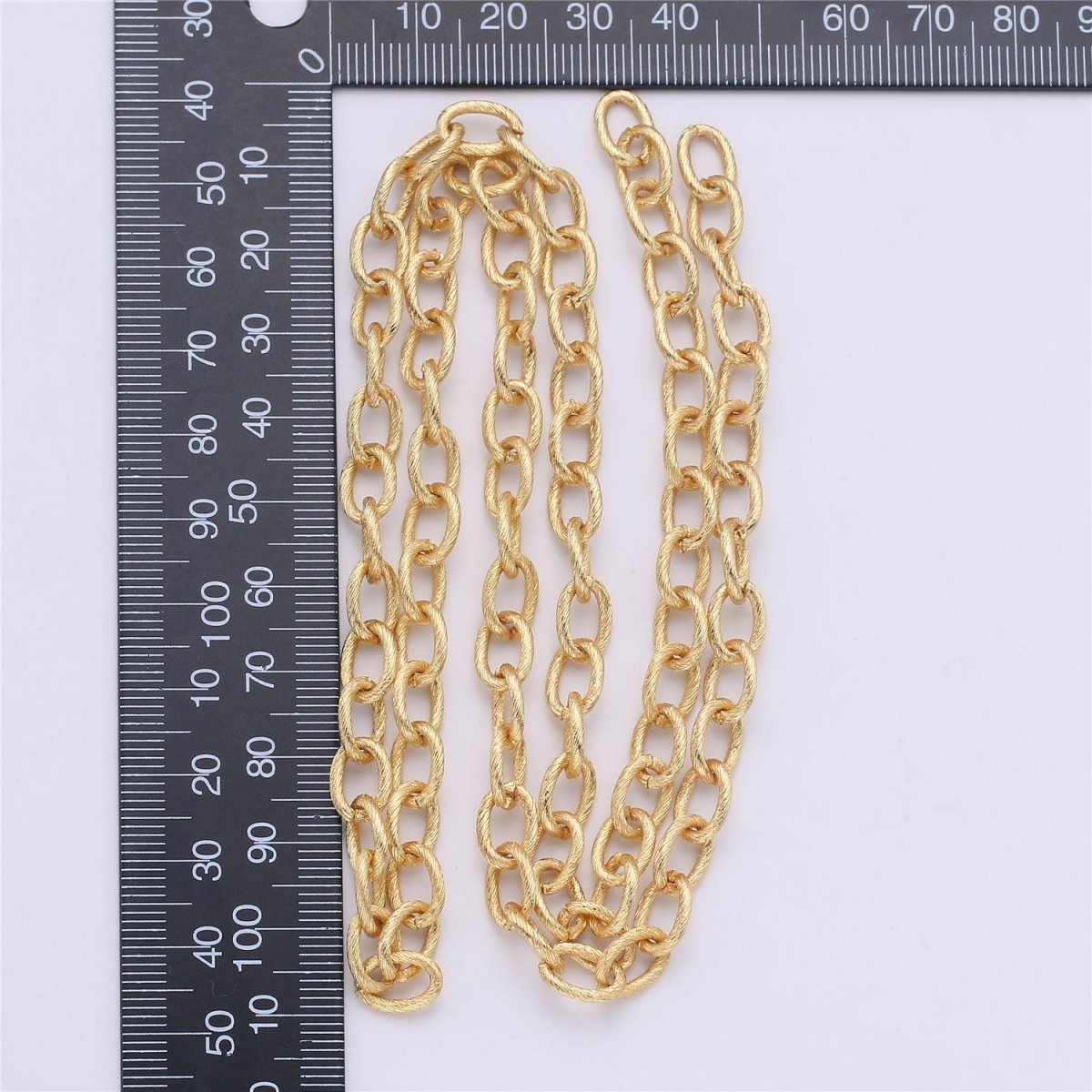 Thick Rolo Cable 14K Gold Filled Chain Necklace, Chunky Chain by Yard Thick Chain 14K GF Faceted Oval Chain Necklace 10x7mm, Textured CABLE Chain | ROLL-063 Clearance Pricing - DLUXCA