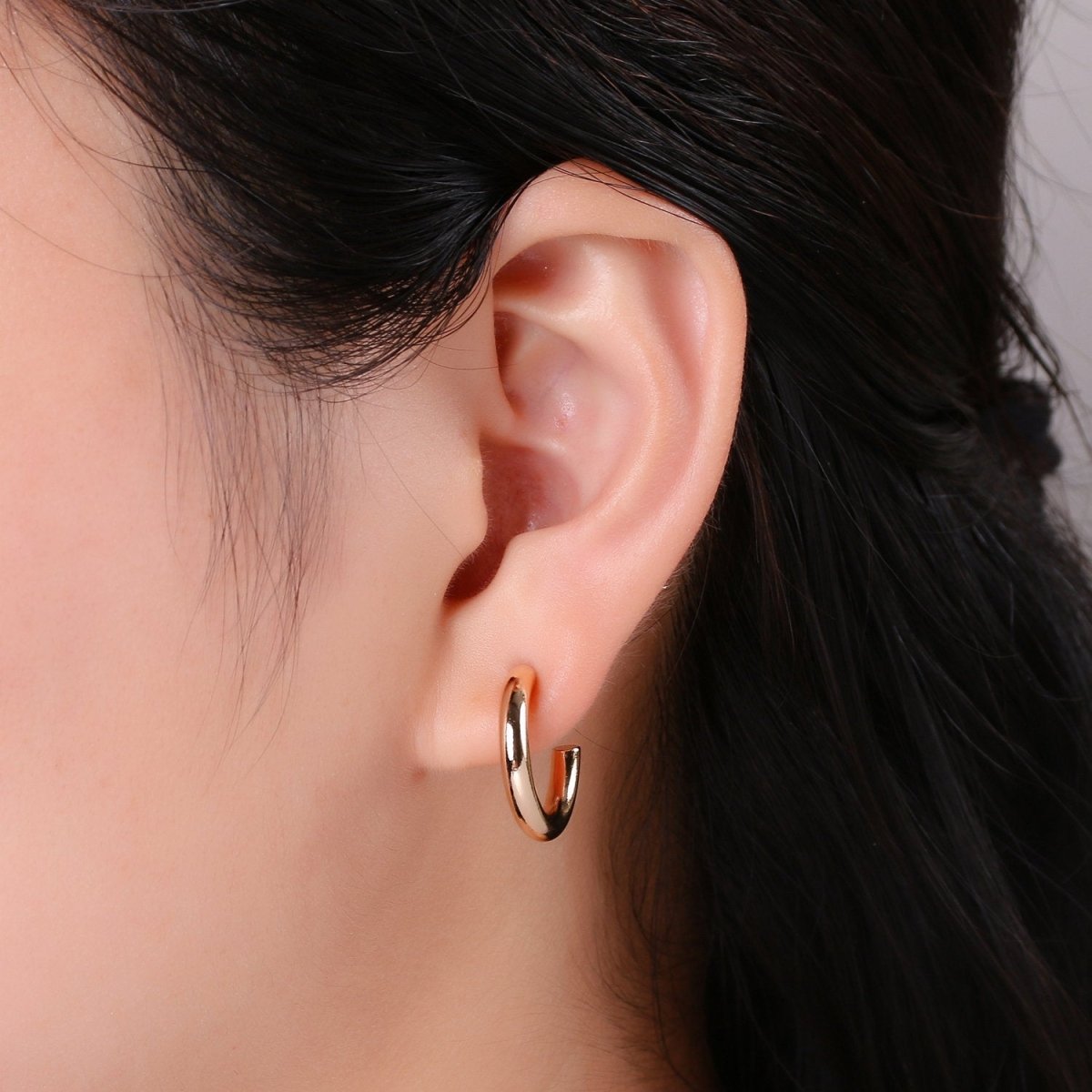 Thick Tube Hoops Gold, 18K Gold Filled Hoops, Large Gold Hoop Earrings ...