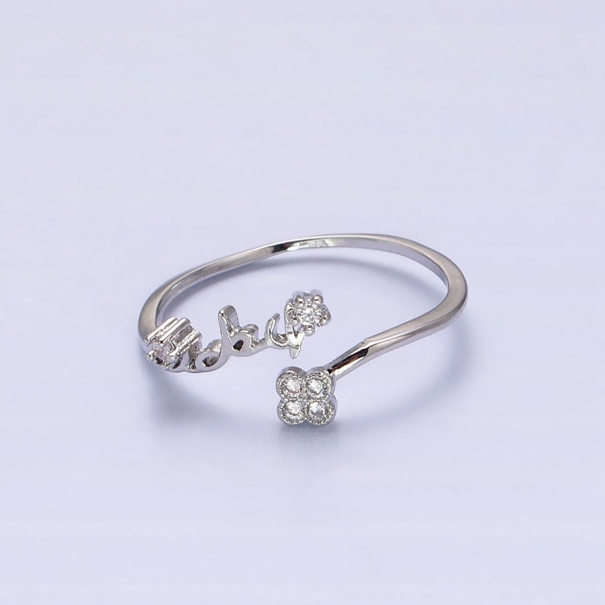 Thin Gold Plated Ring Wrap Flower CZ Stone Ring for Minimalist Jewelry O-1807 O-1808 - DLUXCA