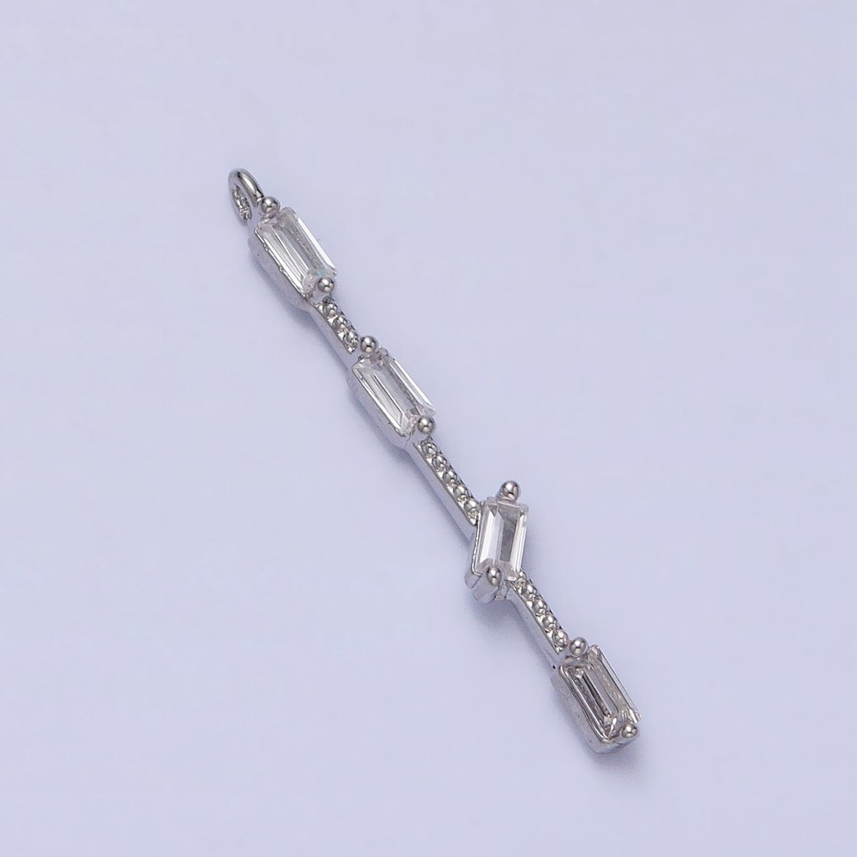 Thin Rope with four Baguette CZ Charm in Gold Silver AC414 AC415 - DLUXCA