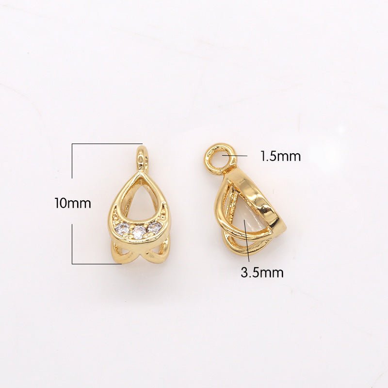 Tiny Bail Clasp for Pendant Charm CZ Dainty Findings for Necklace Bracelet Jewelry Making Supply GP-360 - DLUXCA