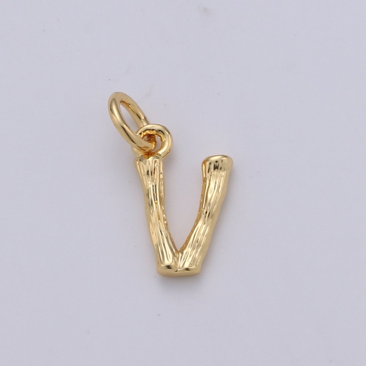 Tiny Bamboo Initial, Letter Alphabet bamboo charms Dainty Gold bamboo Pendant Charm for Necklace Bracelet Earring Component A-057 to A-069 - DLUXCA