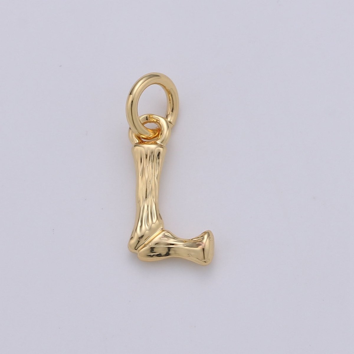 Tiny Bamboo Initial, Letter Alphabet bamboo charms Dainty Gold bamboo Pendant Charm for Necklace Bracelet Earring Component A-057 to A-069 - DLUXCA