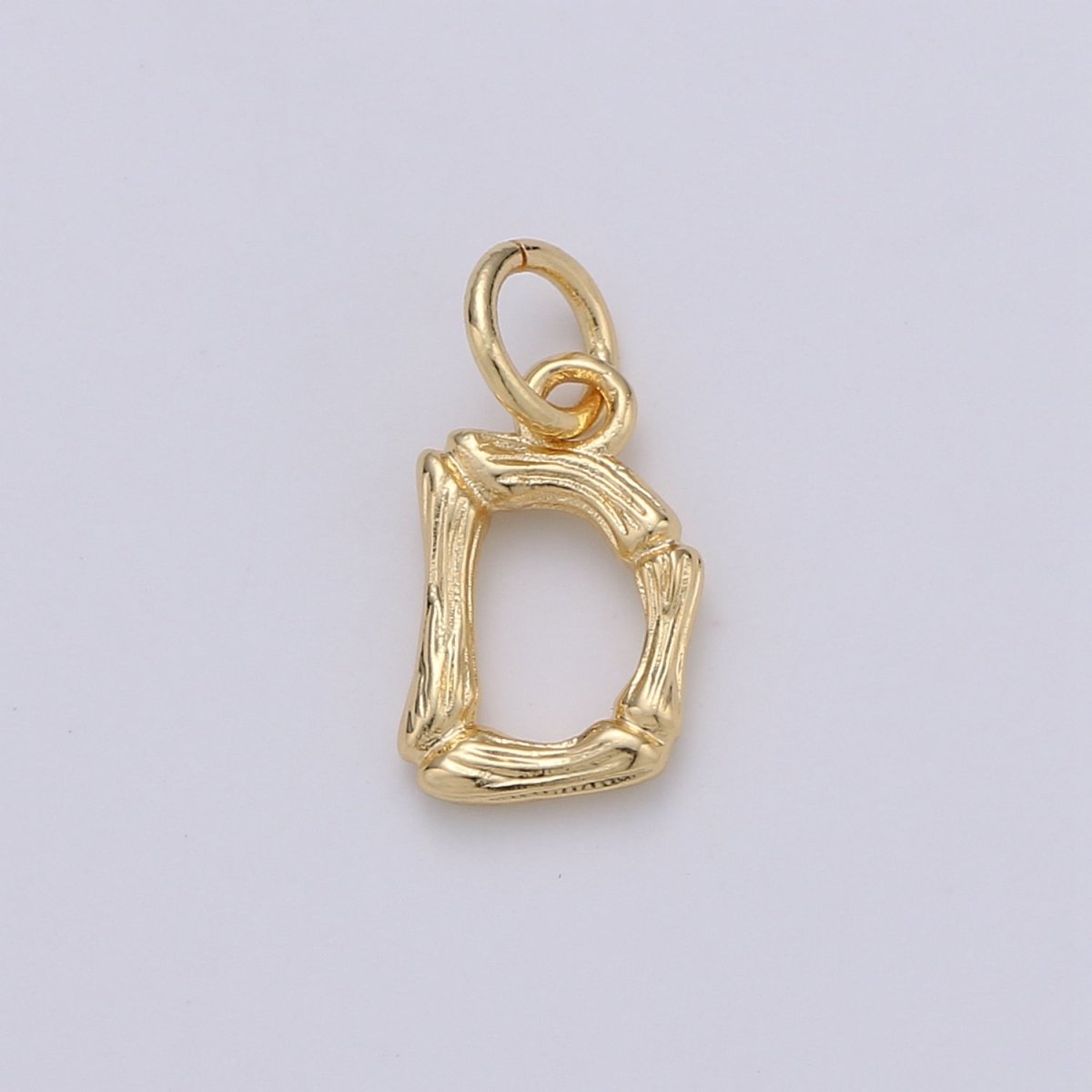 Tiny Bamboo Initial, Letter Alphabet bamboo charms Dainty Gold bamboo Pendant Charm for Necklace Bracelet Earring Component A-057 to A-069 - DLUXCA